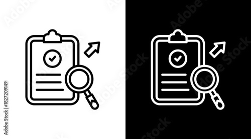 External Audit Outline White Icon Set Design