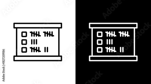 Board Vote Outline White Icon Set Design