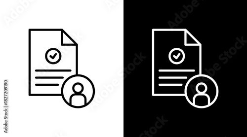 Rights Document Outline White Icon Set Design