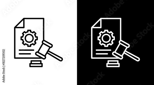 Regulatory Law Outline White Icon Set Design
