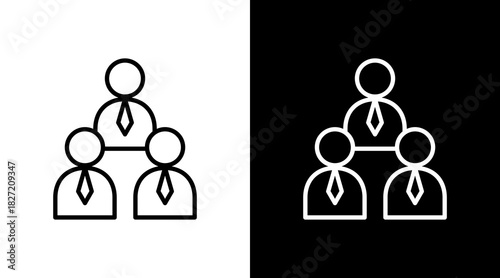 Executive Team Outline White Icon Set Design
