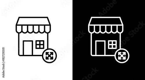 Multi Unit Outline White Icon Set Design