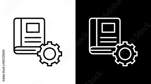 Operations Guide Outline White Icon Set Design