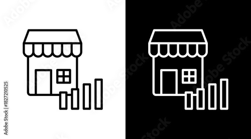 Area Developer Outline White Icon Set Design