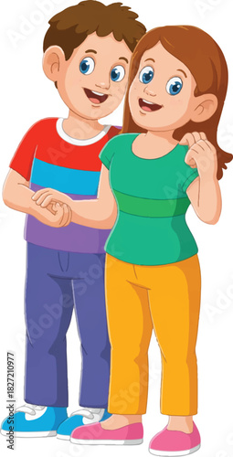 happy family with children