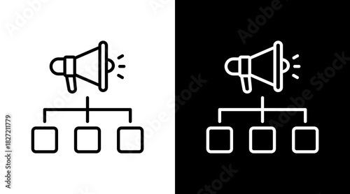 Multi Channel Outline White Icon Set Design