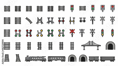 Set of construction tools isolated vector icon illustration symbol for business design chart