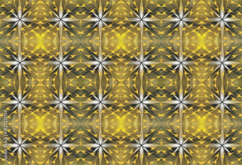 Geometric white yellow Christmas stars graphic design