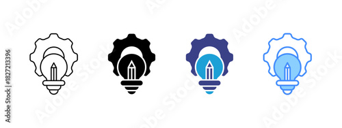 Creative Process icon set multiple style collection