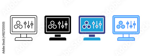 Color Adjustment icon set multiple style collection