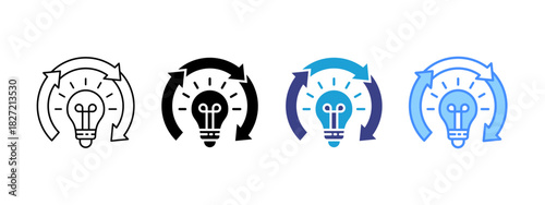 Idea icon set multiple style collection