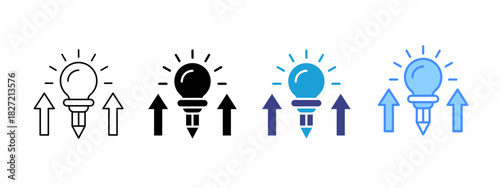 Design Thinking icon set multiple style collection