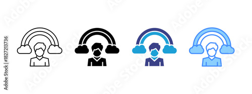 Imagination icon set multiple style collection