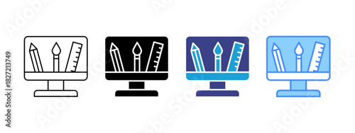 Graphic Design icon set multiple style collection