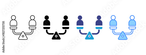 Comparison icon set multiple style collection