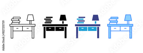 Work Table icon set multiple style collection