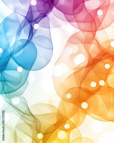 Colorful Abstract Background with Soft Waves and Light Circles