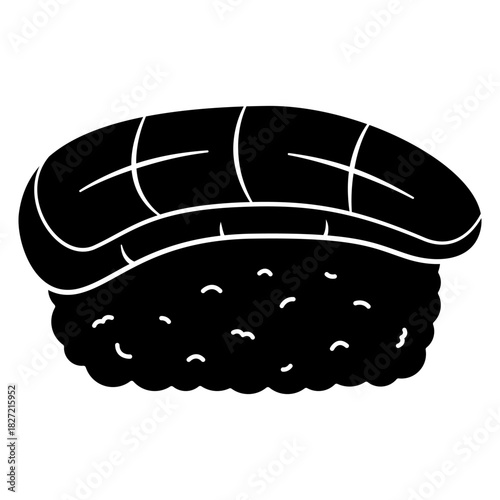 scallop sushi nigiri illustration