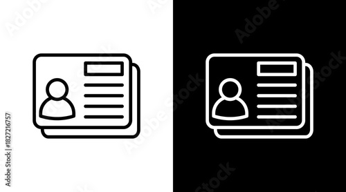 Contact Card With Icon Set Design