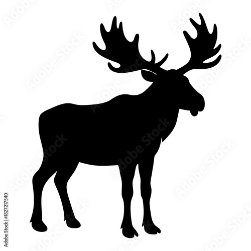 Moose silhouette vector graphic for wildlife enthusiasts and nature themed design projects and creative works