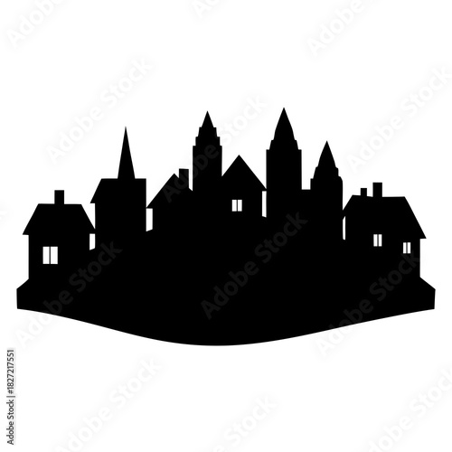 Cityscape silhouette vector art download for graphic design projects and creative presentations online now