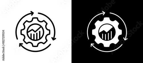 Benchmarking Process blackwhite icon