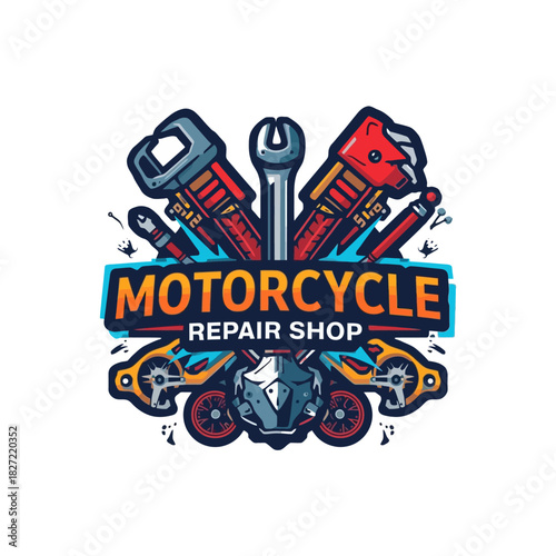 Motorcycle Repair Shop Logo Very Cool