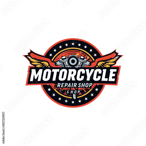 Motorcycle Repair Shop Logo Very Cool