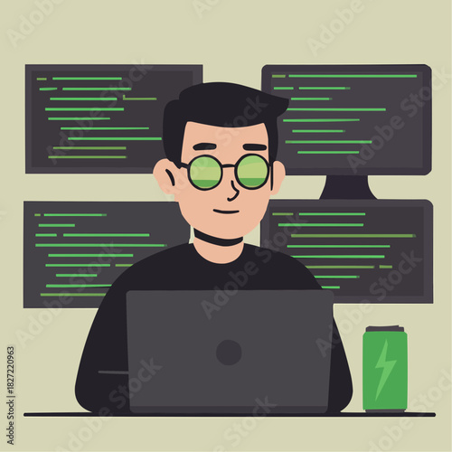 Introvert Coding Peacefully at Night