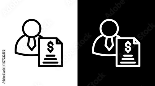 Financial Advisor With Icon Set Design