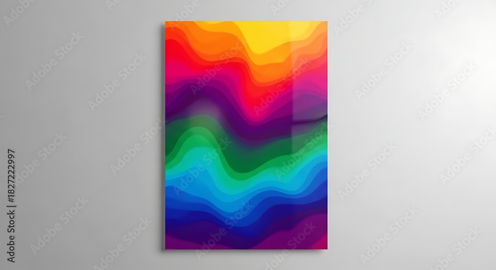 Obraz premium Abstract layered colorful background design vibrant rainbow gradients modern art