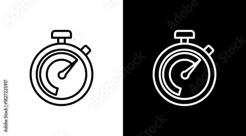 Chronometer With Icon Set Design