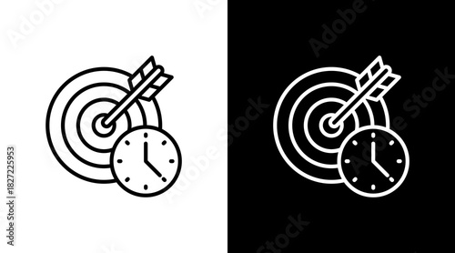 Target Time With Icon Set Design