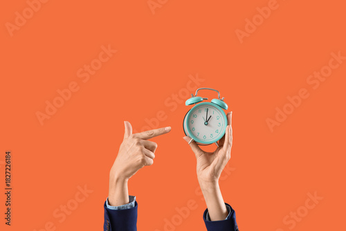 Female hands pointing at al...