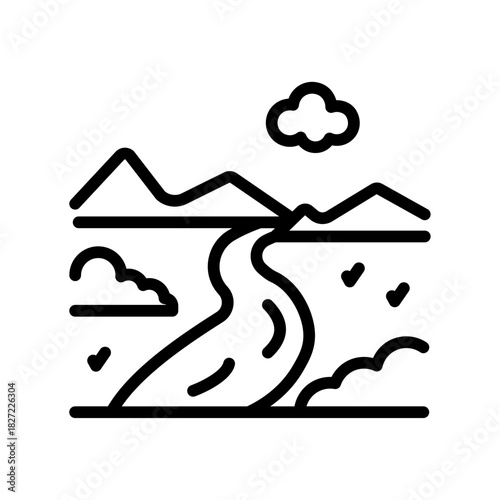 Mountain and river icon