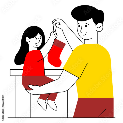 Child Receiving Christmas Stocking