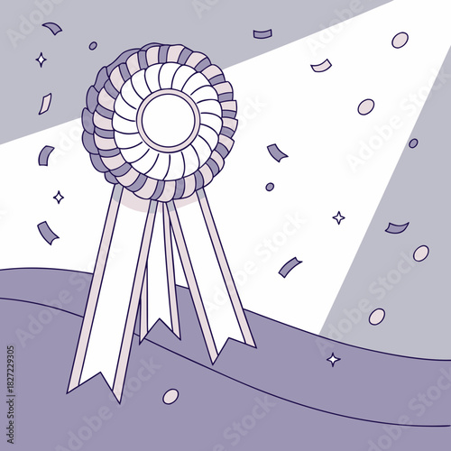 Award Ribbon with Confetti Celebrating a Special Achievement