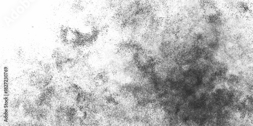 Grey abstract grunge smoke cloud overlay mist fog dust explosion vintage background. Smoke texture overlays on Isolated background. Smoke on floor. Isolated black background.