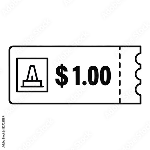 One dollar coupon, discount voucher, promotion concept