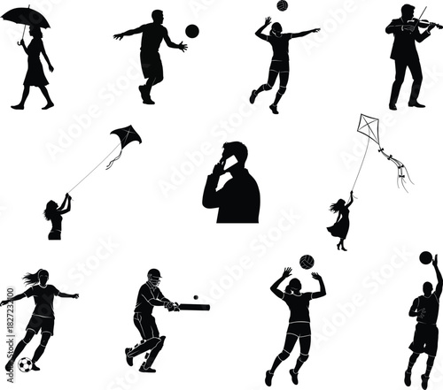 silhouettes of golf players