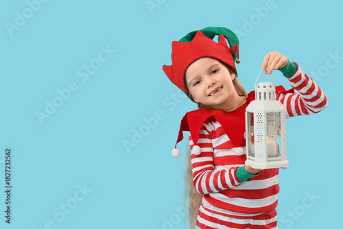 Cute little girl in elf cos...