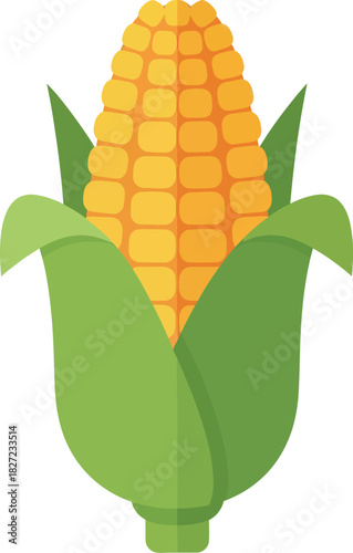 A vibrant illustration of a fresh ear of corn, showcasing its bright yellow kernels.