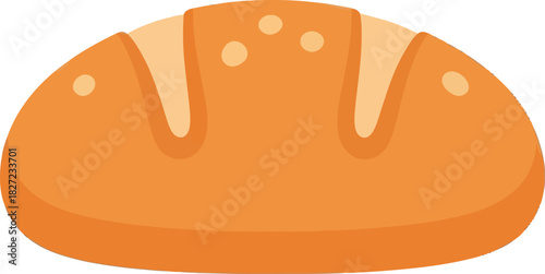 Illustration of a loaf of bread with two indentations on top.