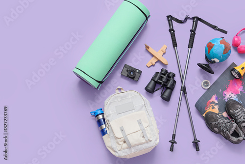 Walking poles, backpack and...