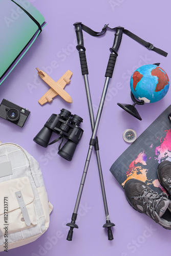 Walking poles, backpack and...
