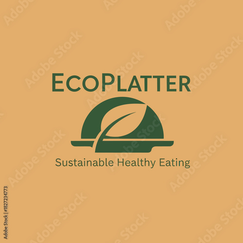 EcoPlatter logo featuring a stylized leaf on a plate, emphasizing sustainable healthy eating.