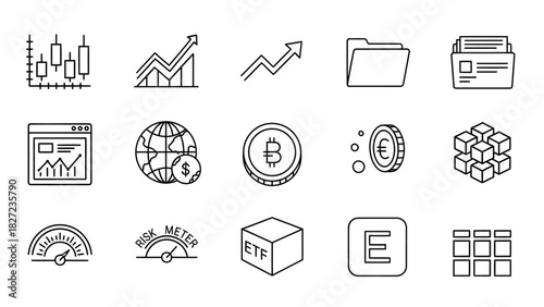 Finance and Investment Icons Market Trends, Global Finance, and Risk Management