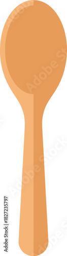 Illustration of a wooden spoon with a round bowl and a long, tapered handle.