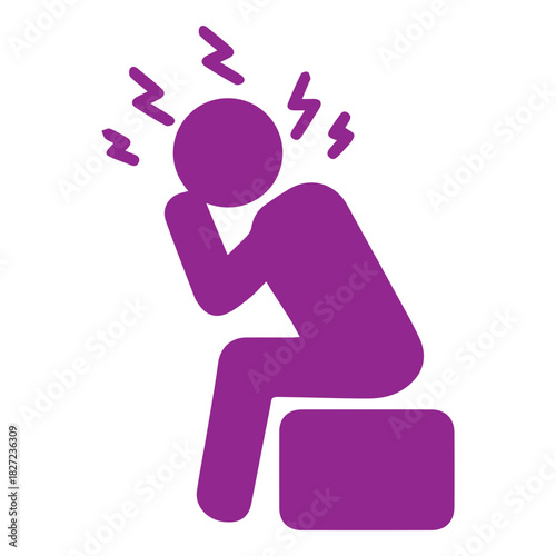 Figure with severe headache