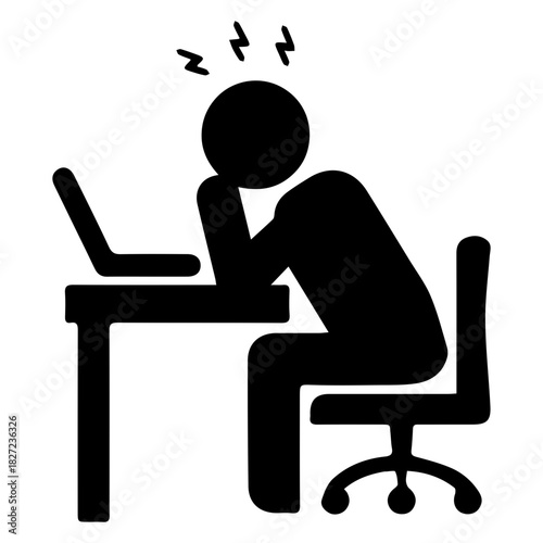 Stressed Person at Desk